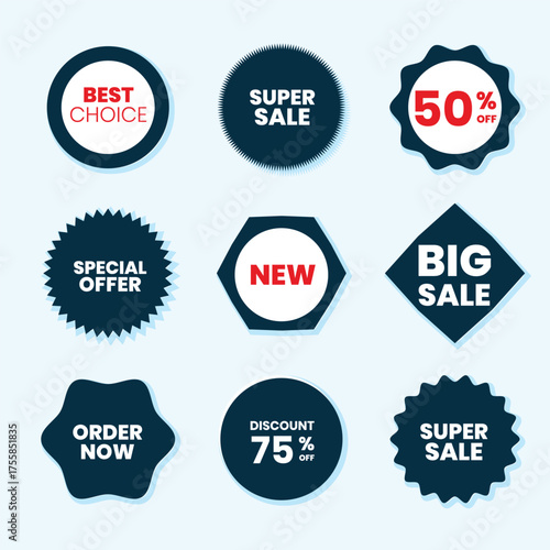 New Label stickers collection icon set. Sale tags. Shopping Tags. Sale icons. Badges with word new. Promotion labels for arrivals shop section. Label, sticker, tags, badge, ribbon for promotion.