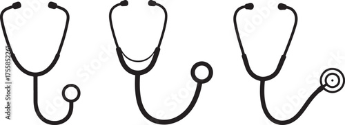 Stethoscope Medical Tool Silhouette Vector Clipart Design