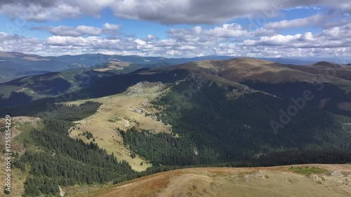 Aerial view of Parâng Mountains – Transylvania landscape from above - Romania