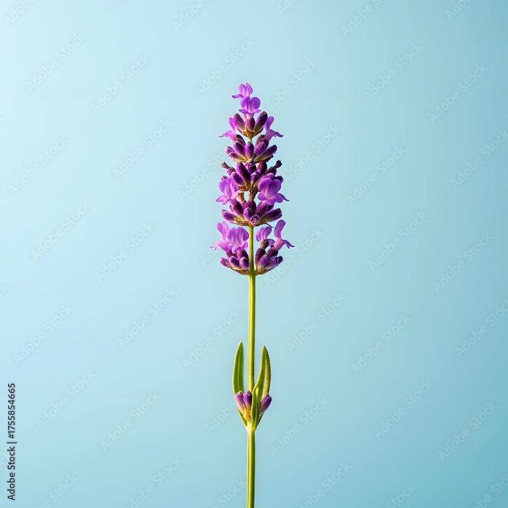 Obraz premium Lavender Stem on Light Blue