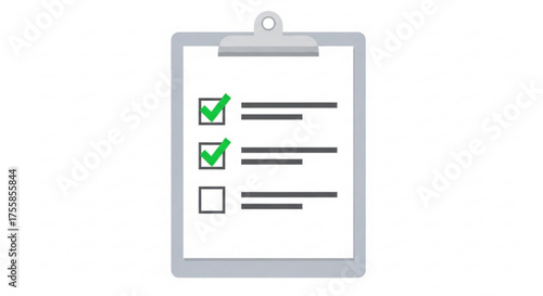 Clipboard with two green check marks and one empty box, representing partial completion of tasks