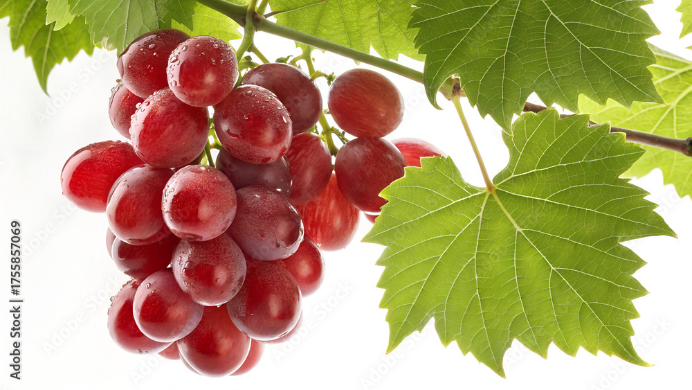 Fototapeta premium wet grapes bunch isolated 