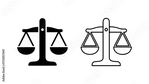 Cuadro en lienzo Scales of Justice Icons Set for Law