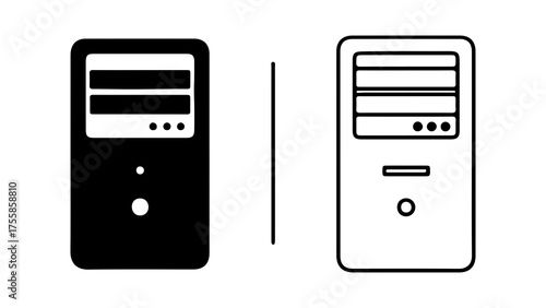 Tableau sur toile Computer Tower Case Icons Set