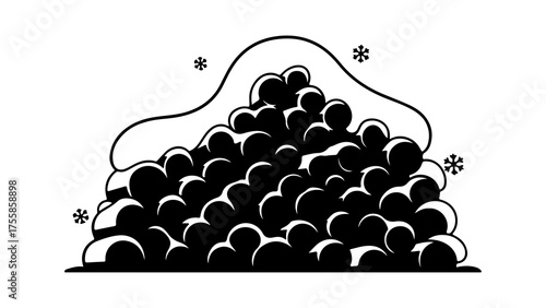 Bild auf Leinwand Minimalist Snow Pile Icon With Falling Snowflakes