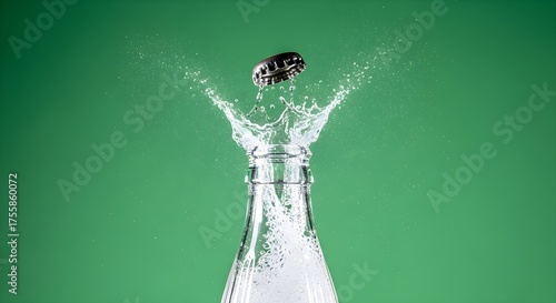 Bottle Cap Flying Off With Splash.