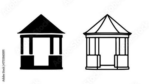 Принти на полотні Set of Two Garden Gazebo Pavilion Icons