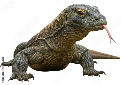 Canvas Print Isolated Komodo Dragon is a Large Lizard That is Native to the Indonesian Island