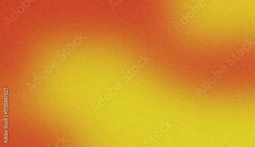 Abstract textured background with a warm gradient transitioning from deep red to bright yellow, evoking a sense of energy and warmth. Noise background. Gradient texture background