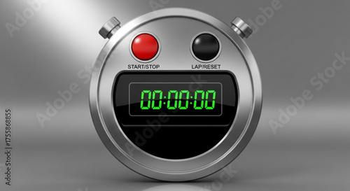 Silver stopwatch, a precise instrument for measuring time intervals with accuracy and reliability in various applications