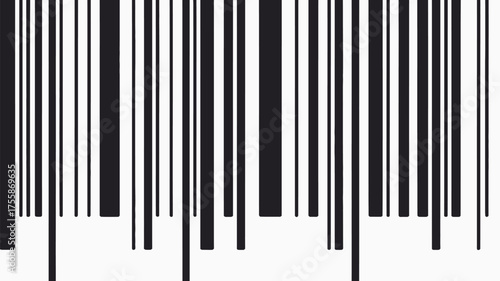 A close up of black vertical lines of varying widths on a white background creating a barcode pattern