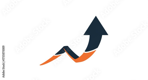 Growth arrow logo represents success, progress, direction, and positive trend in business and investment