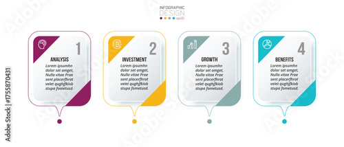 Infographic template business concept with step.