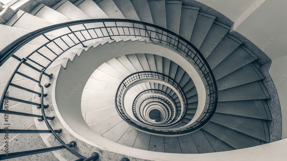 Fototapeta premium Spiral Staircase in a Modern Building