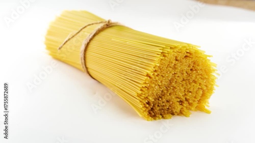 Bunch of spaghetti isolated on white background.Pastha. Food concept