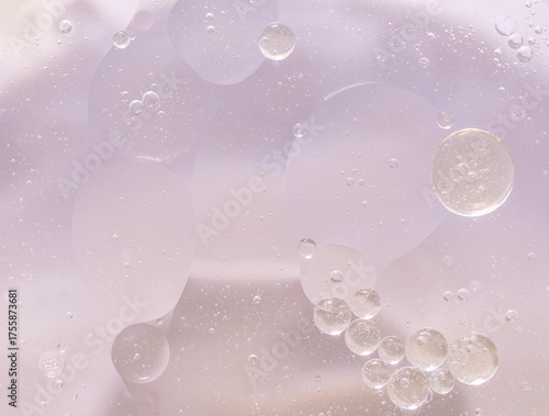 Abstract purple water bubbles oil background