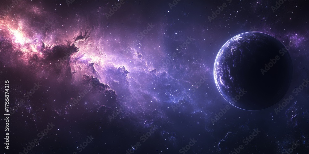 Obraz premium Vibrant Space Cloud Formation in Deep Violet Hues, Ideal for Stunning Artistic Backgrounds