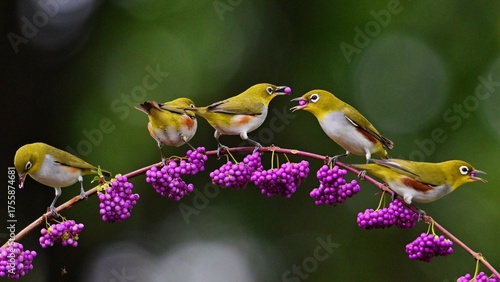 Bild auf Leinwand bird on a flower