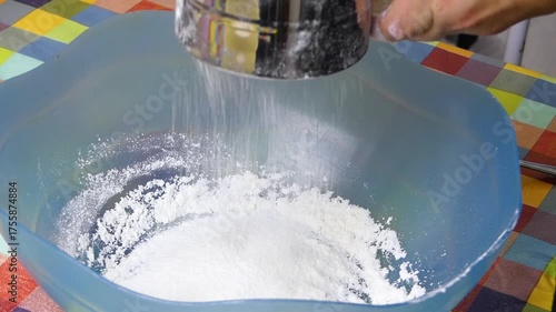 Flour Sifting Preparing for Culinary Delights