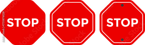 Stop sign icon set. Stop sign symbol. Ban icons. stop traffic symbol. traffic regulatory warning stop symbol
