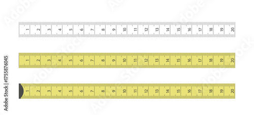 tailor measuring flexible tape set on white