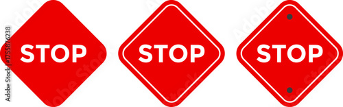 Stop sign icon set. Stop sign symbol. Ban icons. stop traffic symbol. traffic regulatory warning stop symbol
