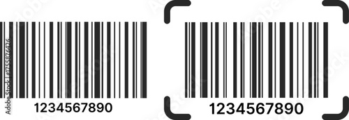 barcode icons set. payment and identification. Simple digital scanning. scan qr code and scan bar code icons collection
