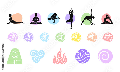Pastel Yoga & Spiritual Elements Set