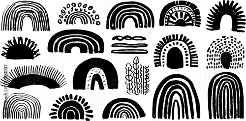 Abstract arcs and semicircles collection for creative design and decoration