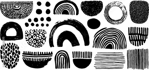 Wallpaper Mural Abstract minimalism set of circles, lines, waves, and dots for modern design Torontodigital.ca