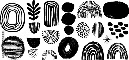 Wallpaper Mural Abstract minimalist botanical and geometric shapes for modern design Torontodigital.ca