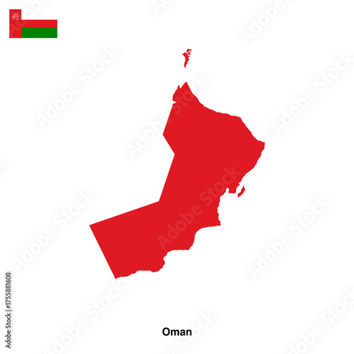 Oman country map isolated on transparent background