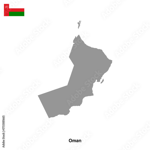 Oman country map isolated on transparent background