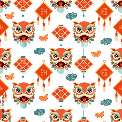 Pattern Chinese New Year Asian Tradition Oriental