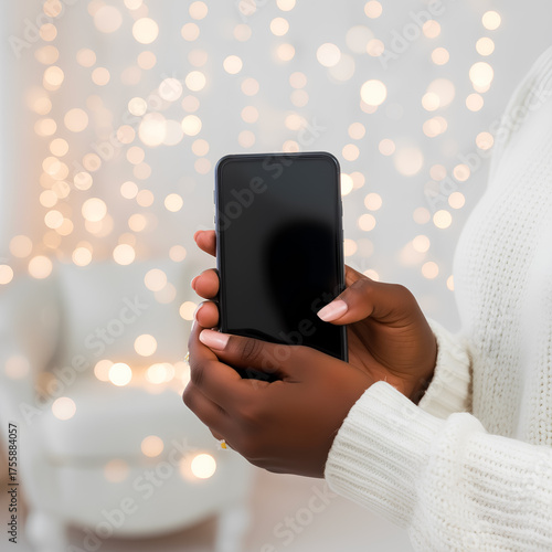 woman holding smartphone