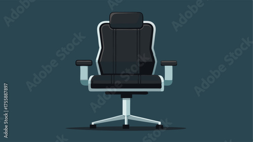 A closeup of a modern ergonomic chair featuring sleek black leather and adjustable armrests.