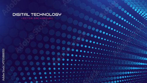 Blue Tech Digital Data Flow Vector Background. Big Data Technology Lines. Data Transmission Concept. High Speed Internet. Information Matrix Flow in Virtual Reality Cyberspace. Vector Illustration.
