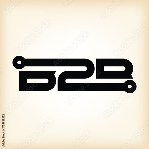 The image shows a flat monogram logo design of an initial letter B2B in black color that looks clean and sharp on a white background