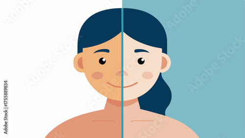 Before and After Comparison A split image showing a persons skin with noticeable stretch marks on one side and the same skin appearing smoother and healthier on the other side