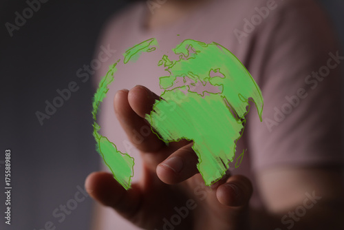 Close up of a human hand ge...