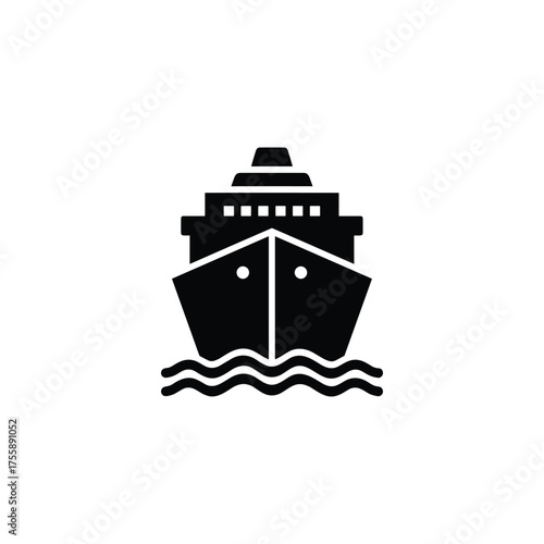 Vector icons of transportation modes including car, bus, train, airplane, and ship in a minimal black silhouette style. Perfect for travel, logistics, and design projects.