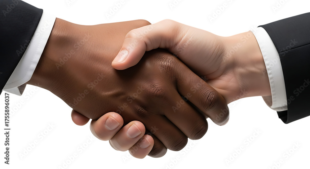 Fototapeta premium Businessmen shaking hands symbolizing agreement and partnership