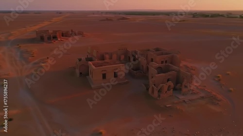 Desert Ruins at Sunset.