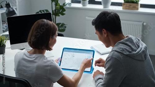 Design work on tablet.