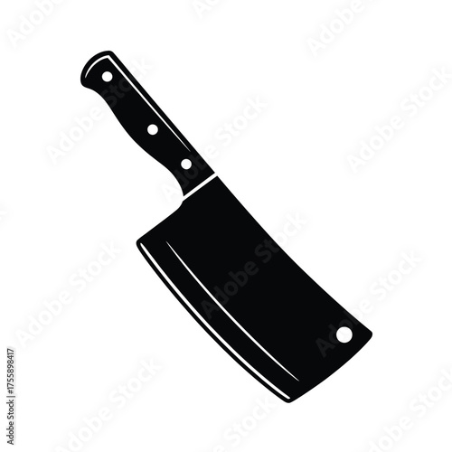 Classic black silhouette illustration of a sharp butcher knife scalable vector eps graphic vector illustration white background