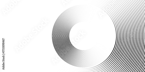 Black mascara circular texture, brush stroke isolated on white background. vector eps10