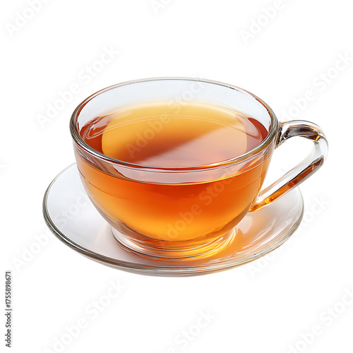 A cup of tea isolated on transparent background, a soothing and aromatic drink