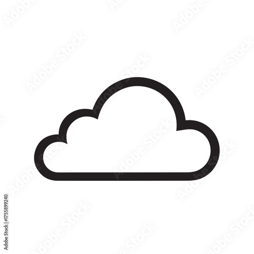 A simple, stylized outline of a fluffy cloud against a white background.