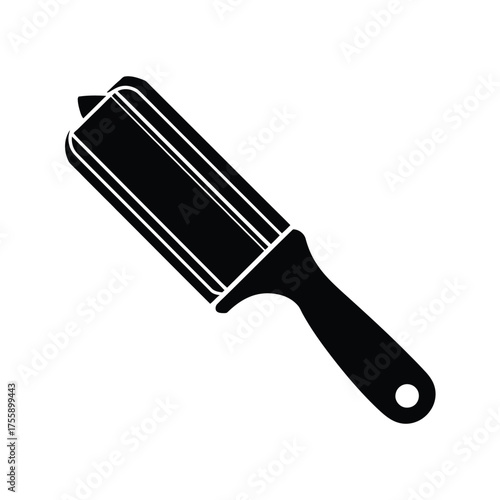 Black silhouette vector illustration of a handheld rotary hair trimmer grooming tool scalable eps icon vector illustration white background
