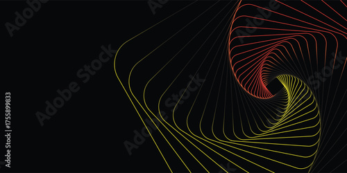 Spiral sound wave rhythm line dynamic abstract vector background